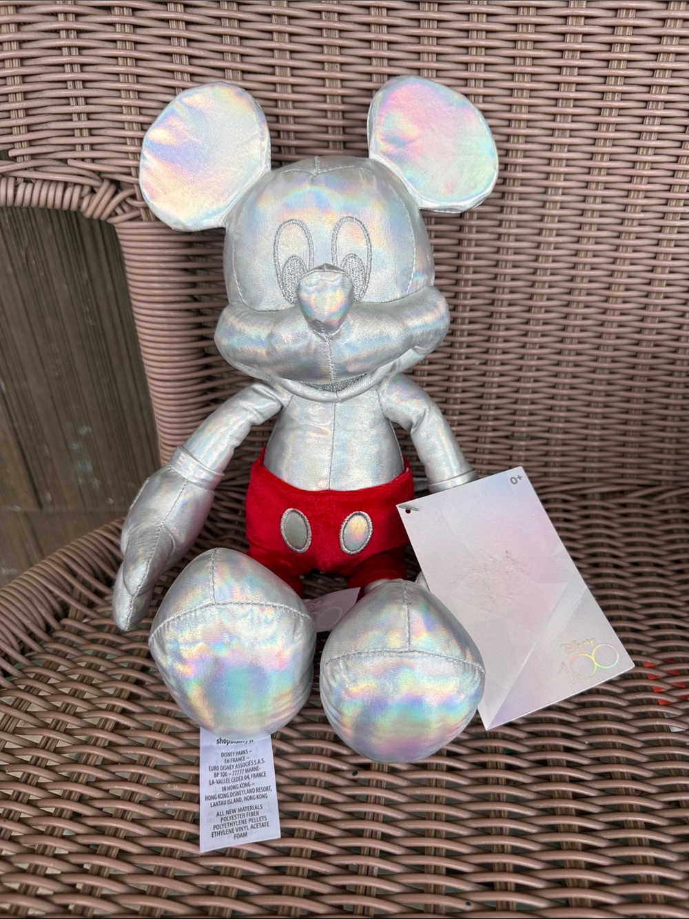 NWT Disney Platinum 100 Anniversary Mickey Mouse Holographic Plush